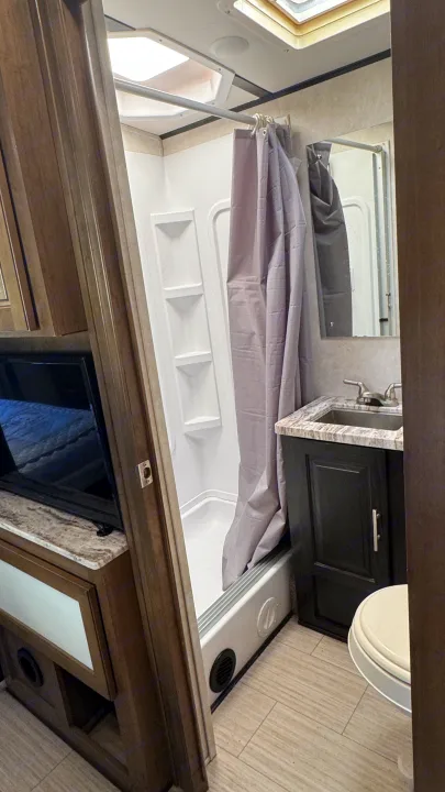 Shower and vanity